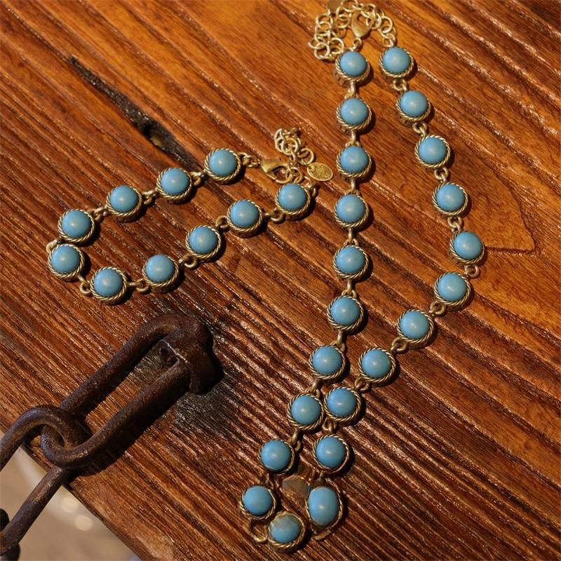 Bracciale collana in stile bohémien, collana da donna turchese medievale_voghion.com