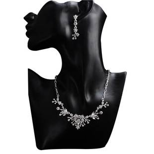 Set di due pezzi di gioielli da sposa con strass, orecchini, collane, design di nicchia, lussuose collane da sposa, accessori da sposa_voghion.com
