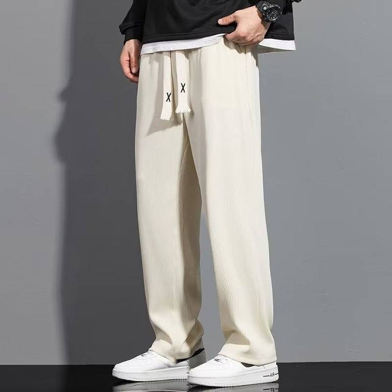 Herenkleding Casual broeken Sportbroeken Losse pasvorm Effen kleur broeken Modieus merk Jeugd Populair Trendy Herenbroeken Lazy Art_voghion.com