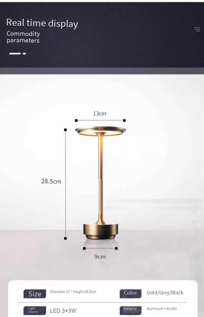Luminária de mesa vintage industrial - bateria recarregável USB, brilho ajustável, LED branco quente para ambientes de cabeceira, bar e restaurante_voghion.com