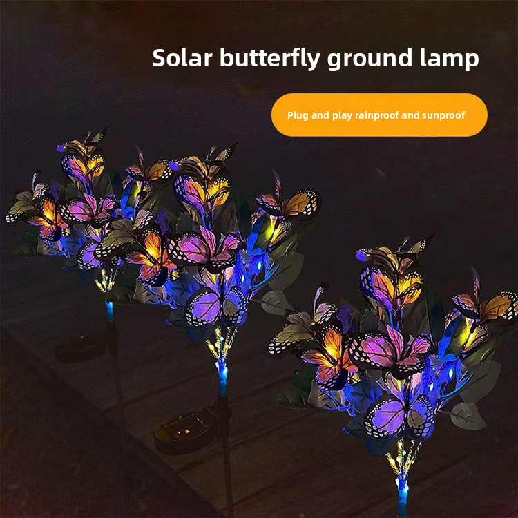 Solar Butterfly Stake Lights, Waterproof IP65 Outdoor Garden Decor, Color-Changing LED For Patio, Yard, Pathway – DIY Customizable_voghion.com