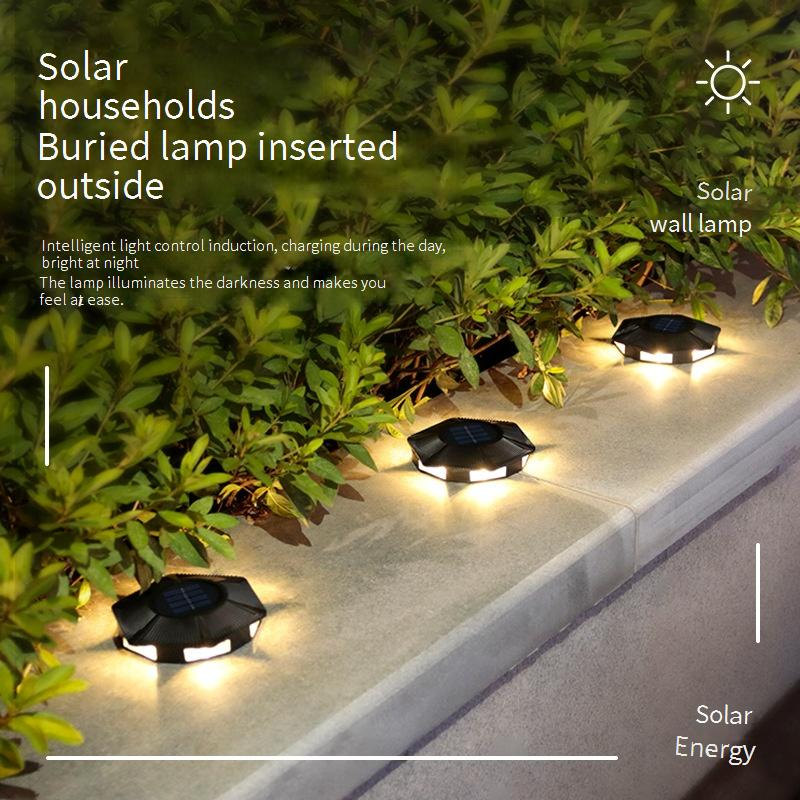 Luzes de jardim externas movidas a energia solar, iluminação LED à prova d'água para pátios, quintais, caminhos, luzes decorativas de solo com 6 LEDs_voghion.com