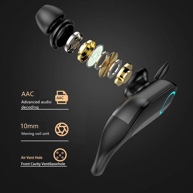1 Set G37 Earbuds Bluetooth 5.3 LED Digital Display Reduction HiFi Sound Sensitive Touch Control Wireless Headsets for_voghion.com