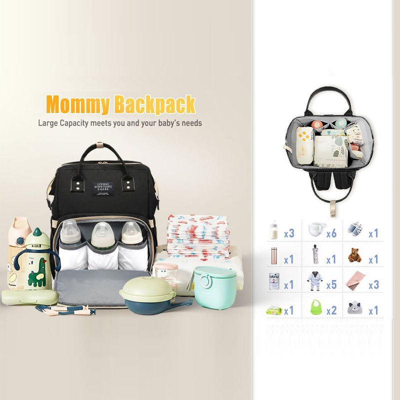 Nappy Backpack Bag Mummy Large Capacity Bag Mom Baby Multi-Function Waterproof Outdoor Travel Diaper Bags_voghion.com