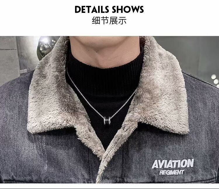 7045555501<2 QFV507045555501<2 Men's Denim Autumn Winter Thickened Fleece American Style Trendy Jacket Handsome Lamb Wool Cotton Coat Top Cross-Border_voghion.com