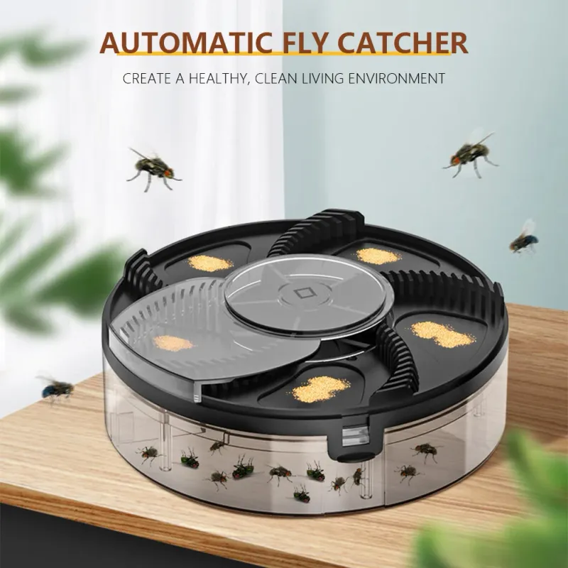 Automatischer Schädlingsfänger, USB-aufladbarer Fliegenfänger für Haushalt und Küche, automatische Fliegenfalle, leise, abnehmbarer Insekten-Schädlingsfänger_voghion.com