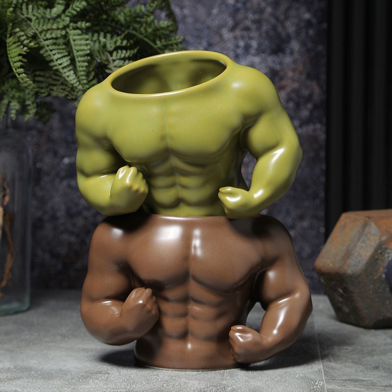 Kreative Tasse Strongman Fitness Muscle Abs Keramik Wasserbecher Desktop Storage Tube Ornament Hochwertiger Stifthalter_voghion.com