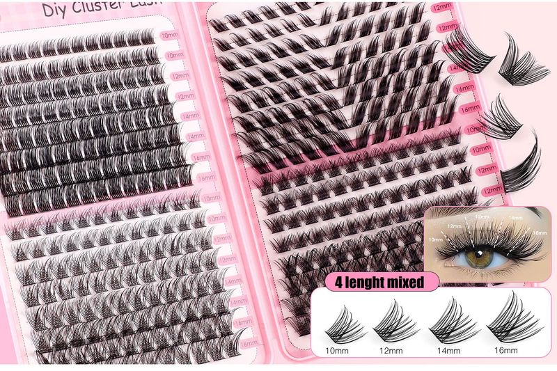 Nouveaux faux cils individuels mixtes 392, naturels, denses, à poser soi-même, segmentés, courbure C_voghion.com