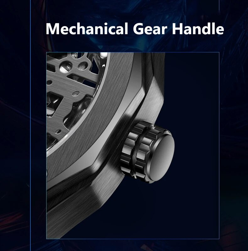Top AILANG Automatyczny Mechaniczny es Męski Tourbillon Wodoodporny Czarny Stalowy Pasek Gumowy_voghion.com