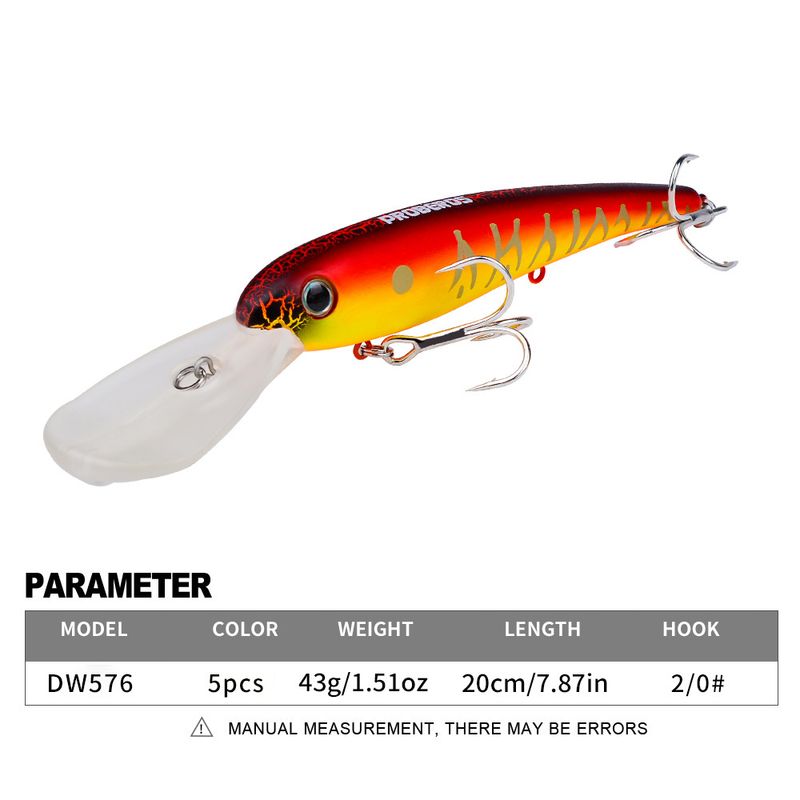 Lange Zunge Big Minnow Schwimmender Köder 20CM 43G Kunststoff Hartboot Meer Lebensechte Köder Angelausrüstung_voghion.com