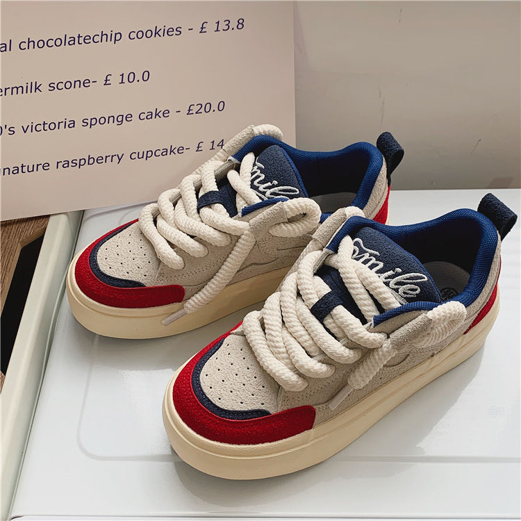 Minority Original Design Thick Rope Bread Shoes Women 2023 New Comfortable Chic Small White Shoes Women's Casual Skateboard Shoes_voghion.com