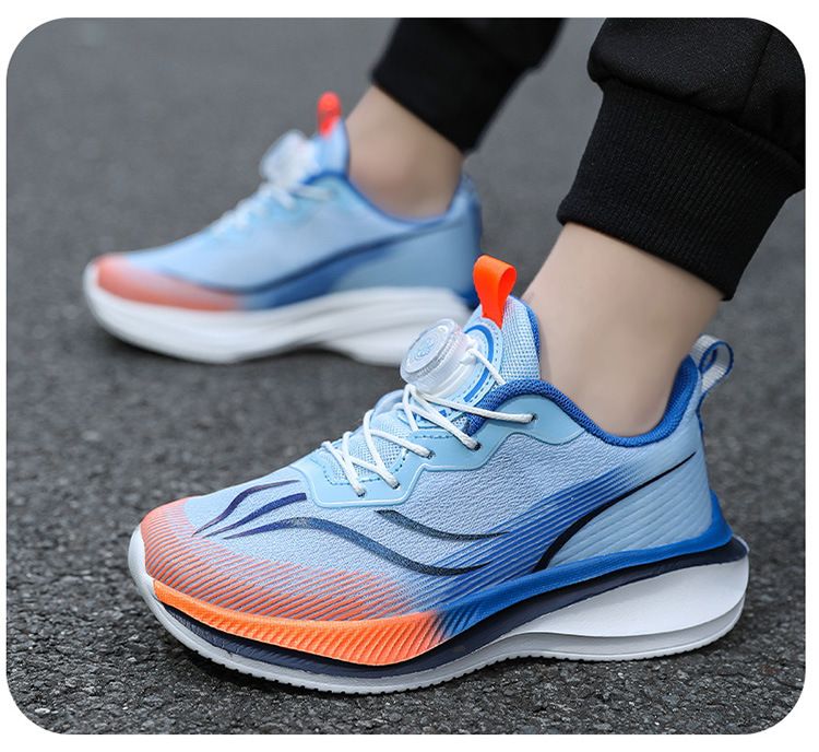 Children's Shoes Spring And Autumn Children's Sports Shoes Rotating Buckle Running Shoes Lightweight Breathable Mesh Student Fashion Men_voghion.com