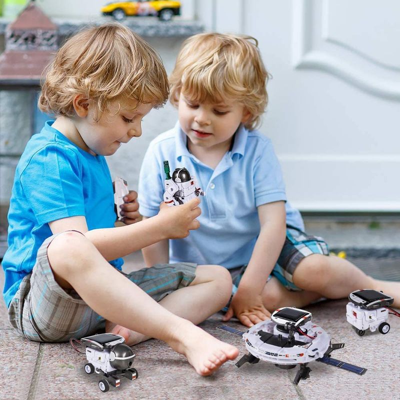 DIY zusammengebautes 6-in-1-Solarauto zum Selbstaufbau, 6-in-1-Weltraumroboterspielzeug_voghion.com