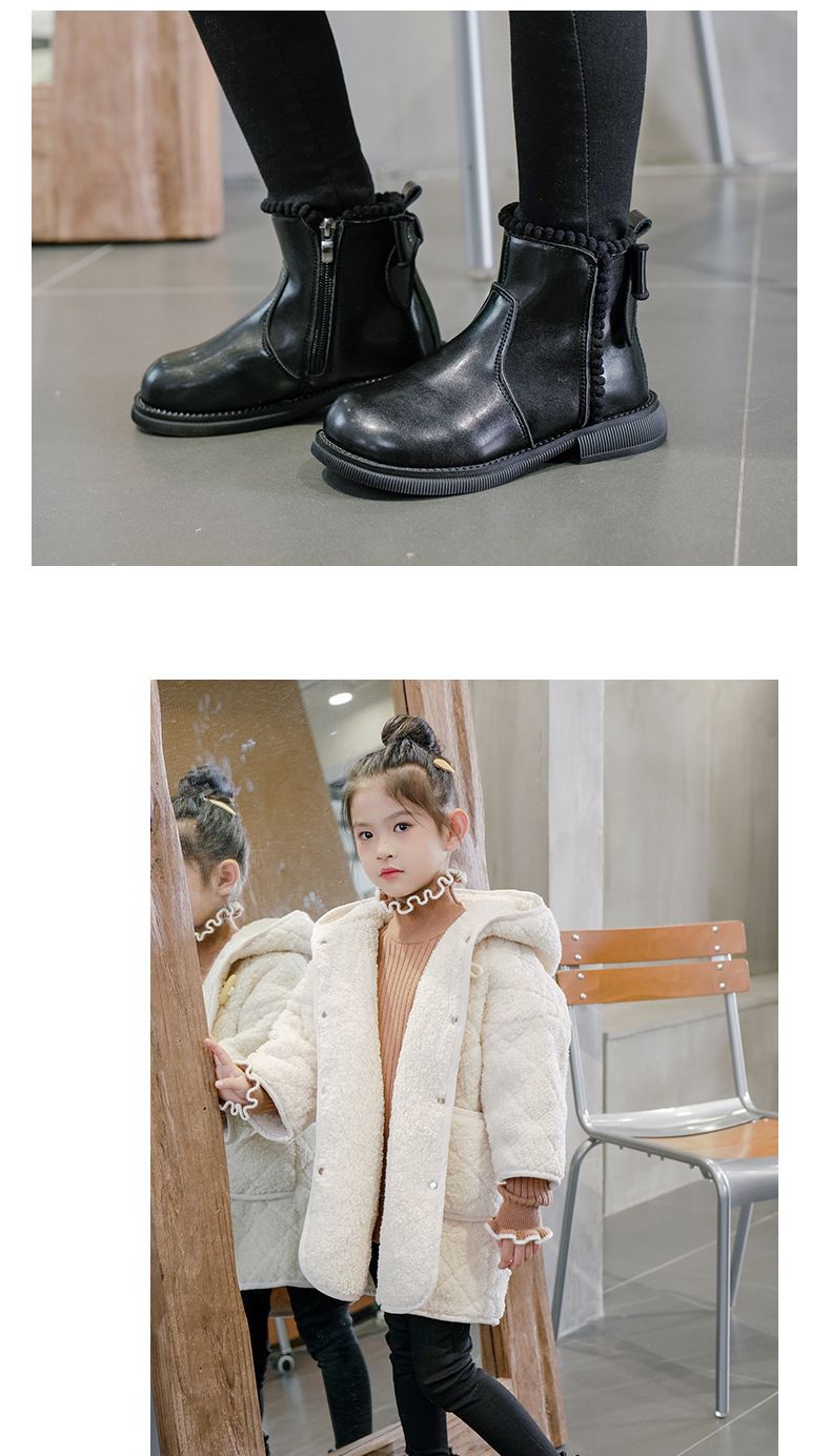 Martin 2024 New Plush Children's Short Girls' Princess Bow Boots, Medium and Large Cotton Boots_voghion.com