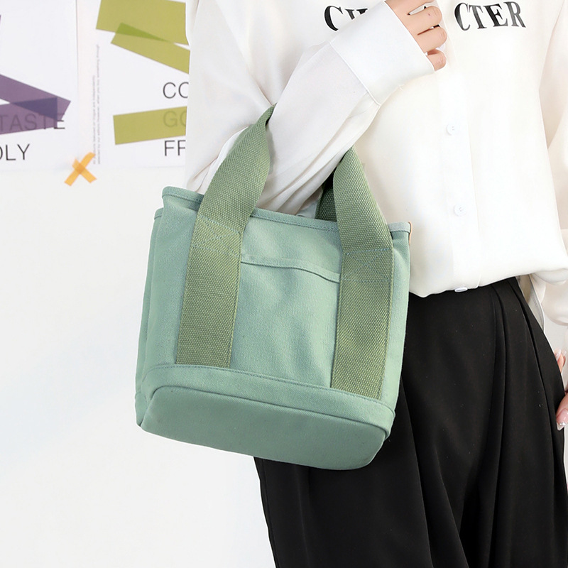 Piccola con cerniera, tracolla da donna giapponese a mille strati, borsa portatile a secchiello per cellulare in tela ispessita_voghion.com