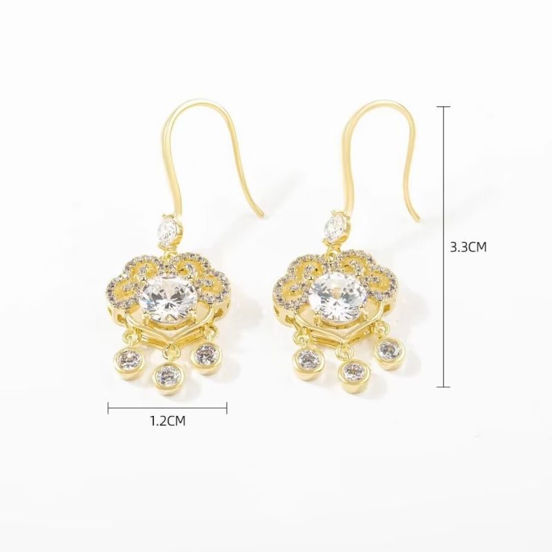 Orecchini con gancio per le orecchie da donna con nappina e chiusura di sicurezza in stile cinese, nuovi design di nicchia_voghion.com