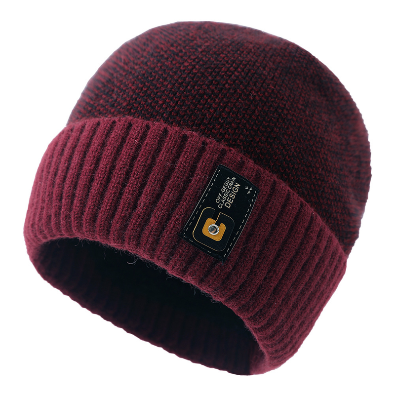 Winter hat plush knit hat autumn and winter wool hat winter hat letter label melon skin hat_voghion.com