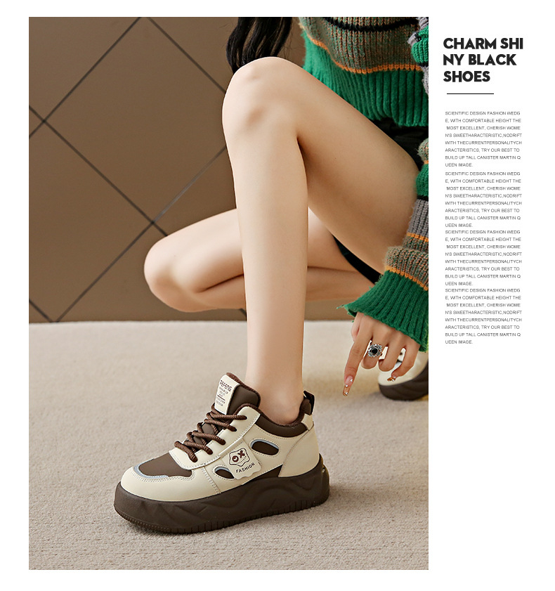 Cashmere and thick warm cotton shoes autumn and winter new leather platform sports shoes women's casual shoes Comfortable flats board shoes_voghion.com