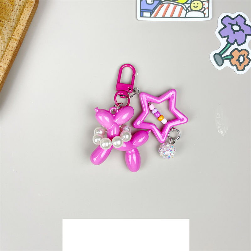 Ciondolo a forma di palloncino color caramella fai da te, ciondolo a forma di cane con bolla, portachiavi carino, regalo, stella a cinque punte, fatto a mano_voghion.com
