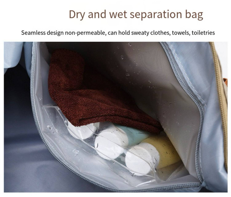 Sporttas voor dames met scheiding voor natte en droge spullen, opbergruimte voor schoenen, waterdichte reistas voor de sportschool, zwemmen, yoga en sport._voghion.com