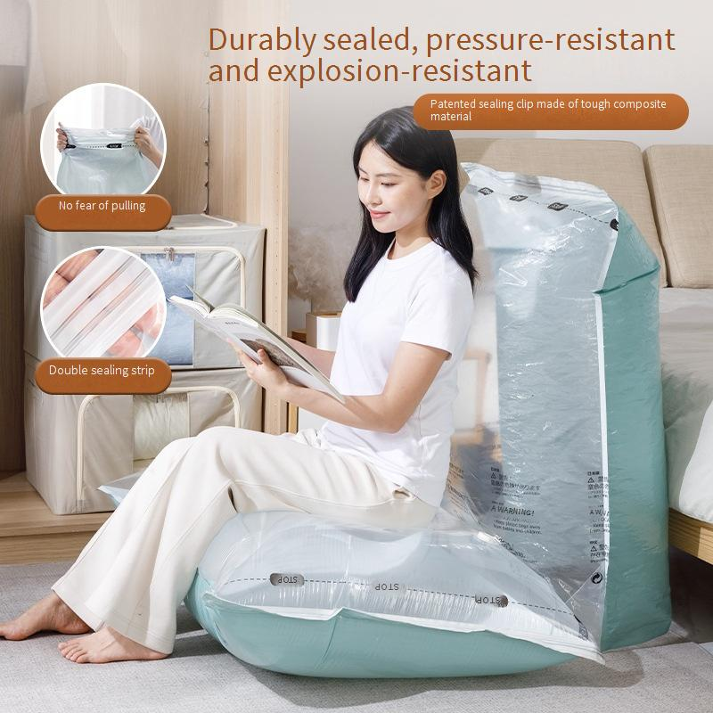 Sacchetto di compressione sottovuoto, estrazione dell'aria libera, sacco per riporre trapunte e vestiti, borsa da viaggio arrotolabile a mano, borsa per traslochi_voghion.com