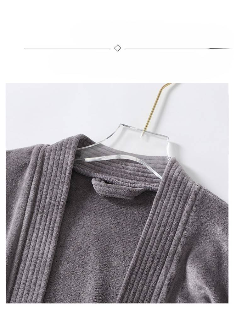 Microfiber Bathrobe Soft Winter Hotel Bathrobe Autumn And Winter Robe Absorbent Quick Drying Non Shedding Men's And Women's Bathrobe_voghion.com