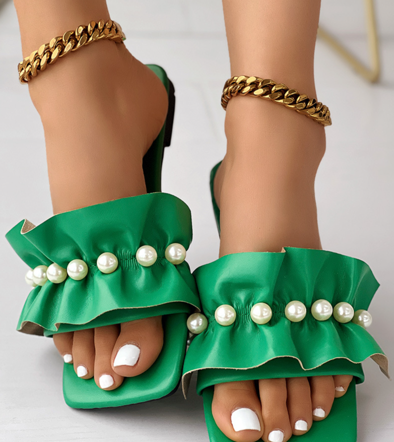 Sandali da spiaggia con fiocco da donna, di grandi dimensioni, alla moda, stile estivo, con bocca di pesce e fondo con tendine, in grandi quantità_voghion.com