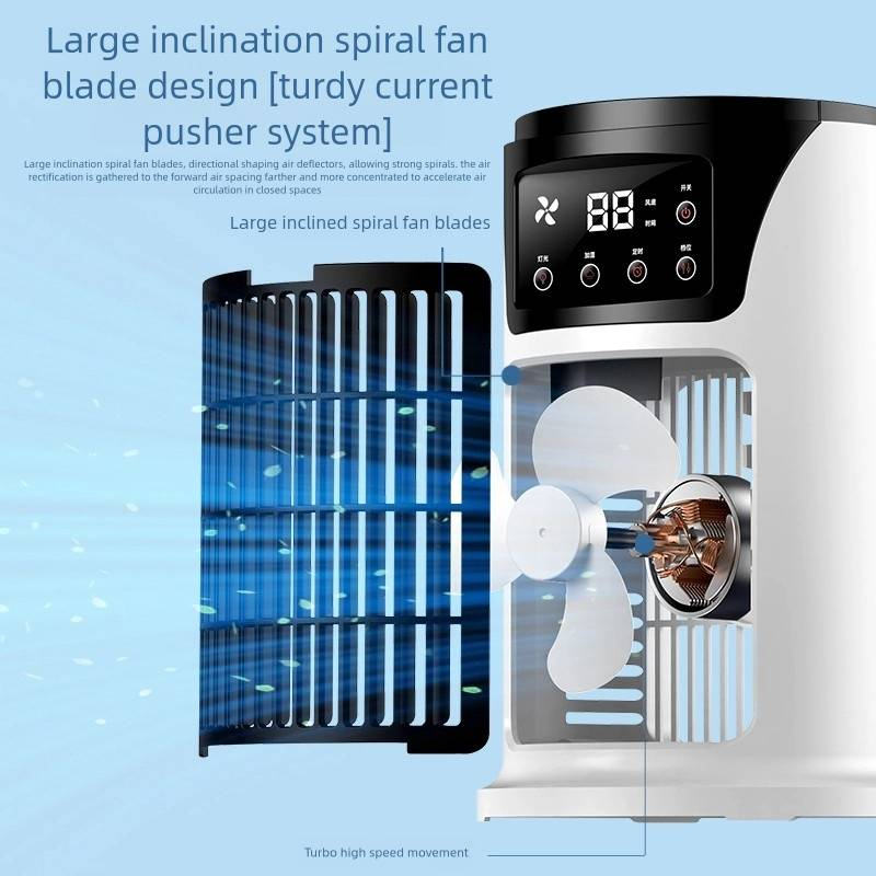 Tragbare intelligente Klimaanlage mit 7 LED-Leuchten Mini-USB-Klimaanlage Kühlung Kühler Lüfter für Home Office_voghion.com