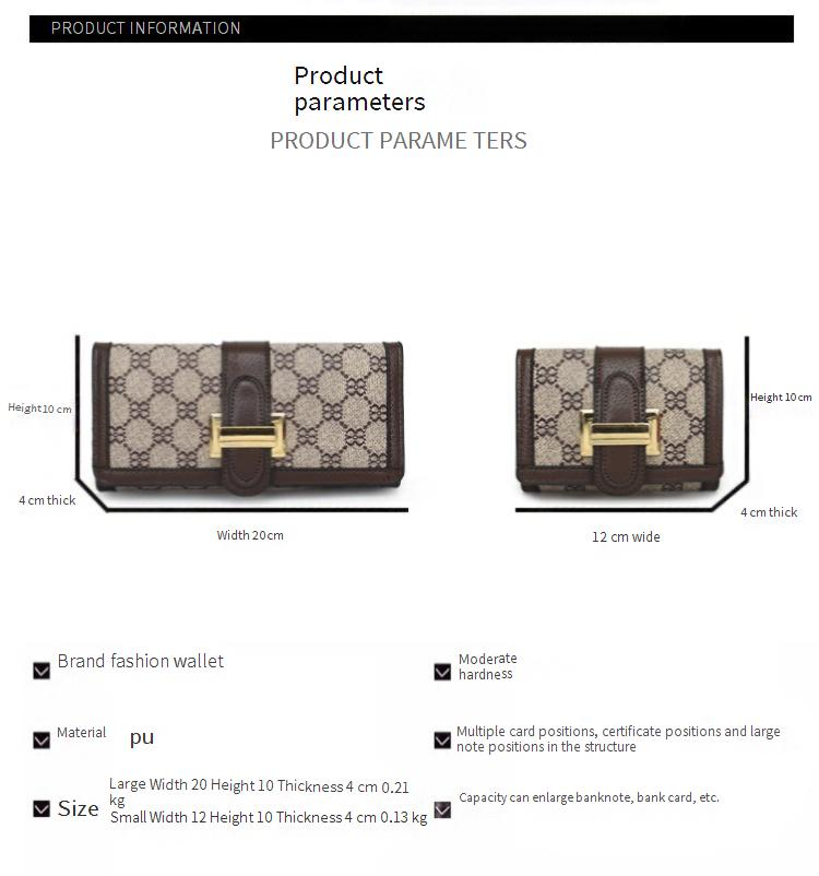 Damentaschen Geldbörse Kartenhalter Boutique Schloss Retro High-End Randdruck Dreifach gefalteter Kartenhalter mit mehreren Positionen Geldbörse mit großer Kapazität_voghion.com