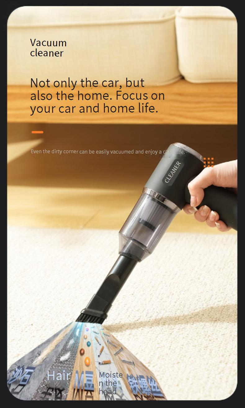 Portable Cordless Car Vacuum Cleaner With Powerful 11000Pa Suction, Rechargeable & Lightweight For Home And Auto Use_voghion.com