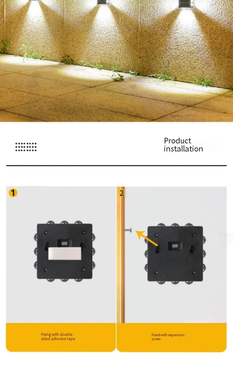 Solar Powered Outdoor Wall Sconce LED Garden Light With Convex Mirror For Patio, Fence, And Villa Decoration_voghion.com