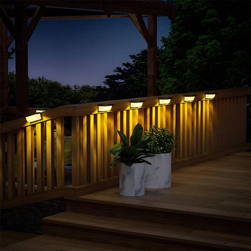 Luci solari per gradini da esterno, luci LED impermeabili per scale, recinzioni, giardino, vialetti, pareti - Alloggiamento nero con opzioni di luce bianca/calda/colorata_voghion.com
