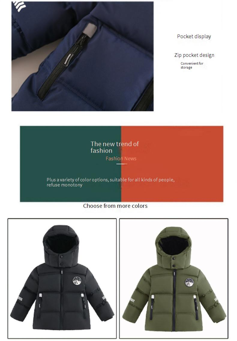 Boys' Winter Jacket With LED Light-Up Design – Thick Insulated Hooded Coat (100-155cm, Black/Army Green/Light Blue/Navy)_voghion.com