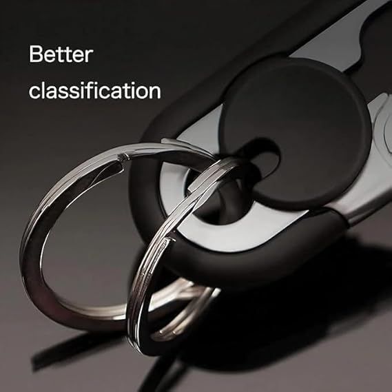 3 Men's Car Keychains,creative Stainless Steel Car Keychains For Men In Black_voghion.com