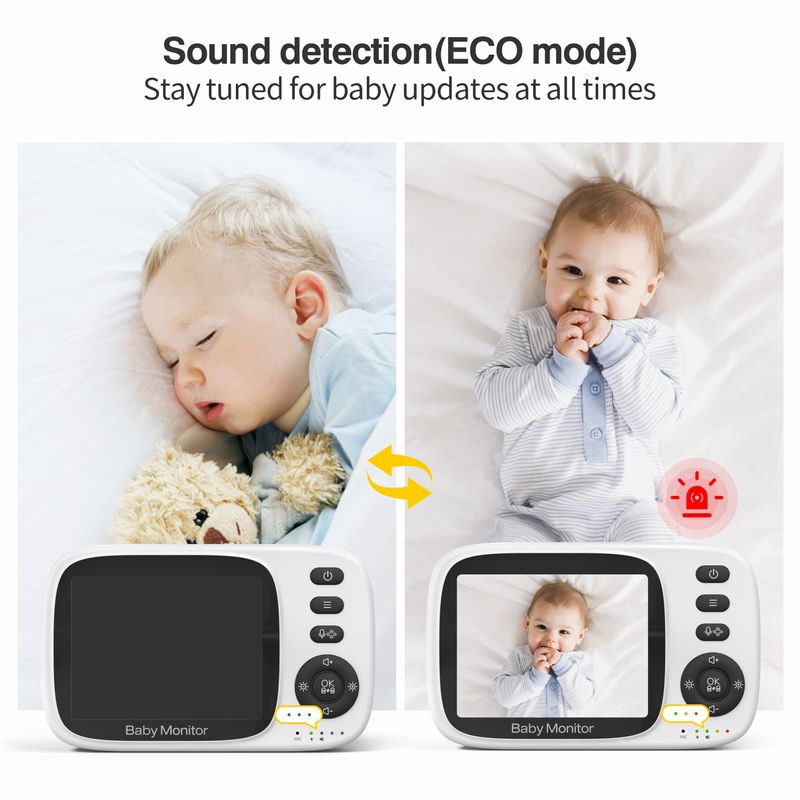 Wireless Video Baby Monitor Baby Care Monitor With Lullabies Auto Night Vision Two Way Intercom Temperature Monitoring Ba_voghion.com