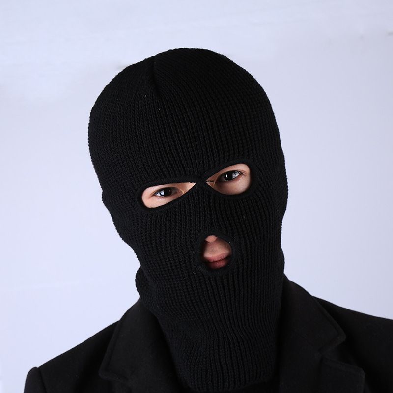 Cappello invernale da sci in maglia con tre fori, passamontagna unisex caldo ed elegante per il freddo, attività all'aperto e moda_voghion.com