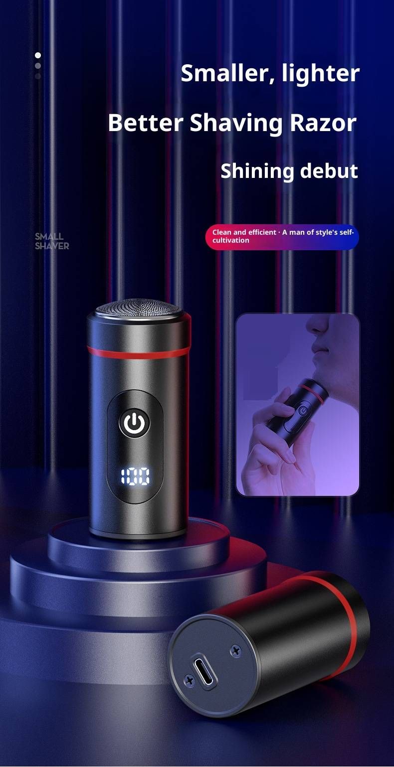 Rasoio elettrico LCD per uomo - Ricaricabile, impermeabile, lame rotanti 4D flottanti, silenzioso (36-45 dB), kit per la cura della persona da viaggio_voghion.com