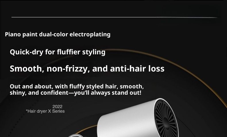 S5 Haartrockner – 2000W Gleichstrommotor mit Blaulichttherapie und 4 Heiz-/Kaltstufen, UV-beschichtetes Gehäuse (Titangrau/EU-Stecker)_voghion.com