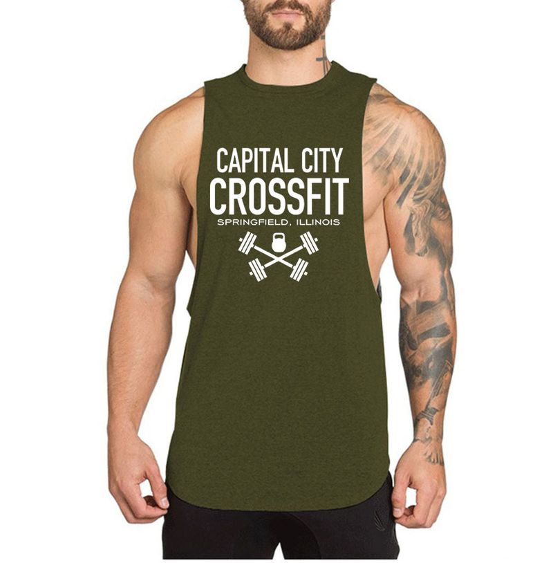 Ins Sport Ärmellose Lose Fitness Lauf Atmungs Training Weste Baumwolle_voghion.com