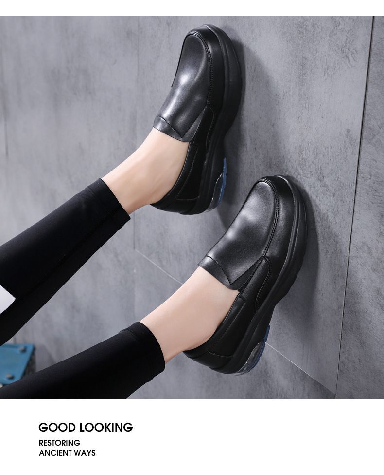 New Solid Color Round Head Low Top Leisure Small White Shoes Nurse Shoes Cushioned Leisure Loafers_voghion.com