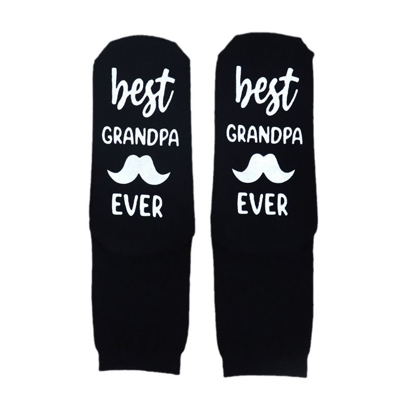 2025d Reine Baumwolle Mitte der Wade mit rutschfester Buchstabensohle, kreative lässige Sportsocken_voghion.com