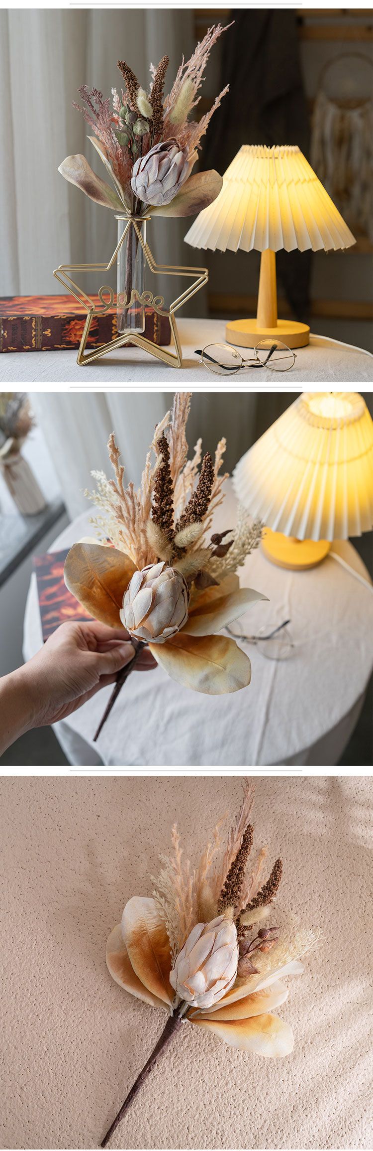 Rosvägg glädjefylld betydelse kejsarblomma handbokstav imitation blomma heminredning handbukett konstgjord blomma MW89108_voghion.com