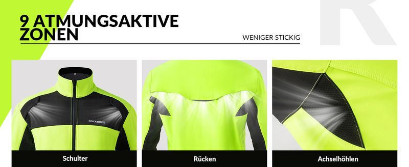 Veste/pantalon de vélo ROCKBROS pour l'hiver, thermique, haute visibilité et coupe-vent, pour l'extérieur_voghion.com