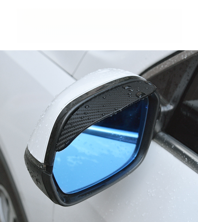 Car With Thickened Carbon Fiber Texture Eyebrows, Rearview Mirror Rain Shield_voghion.com