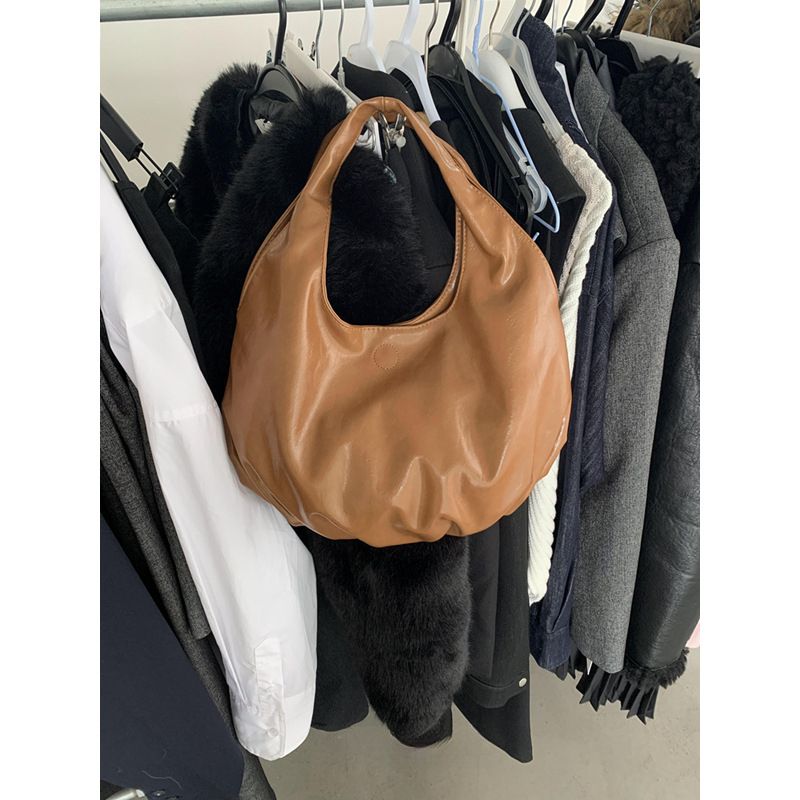 Borsa da ascella Nero Marrone Stile neutro Blocco di colore Alla moda Versatile Casual Quotidiano_voghion.com