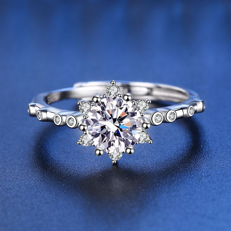 Tancise Classic Moissanite Silver Ring Dam Smycken Bröllopslöfte Party Present_voghion.com