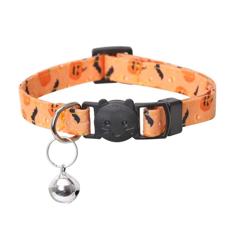 Collare per gatti a forma di zucca e pipistrello, per Halloween e festival dei fantasmi_voghion.com