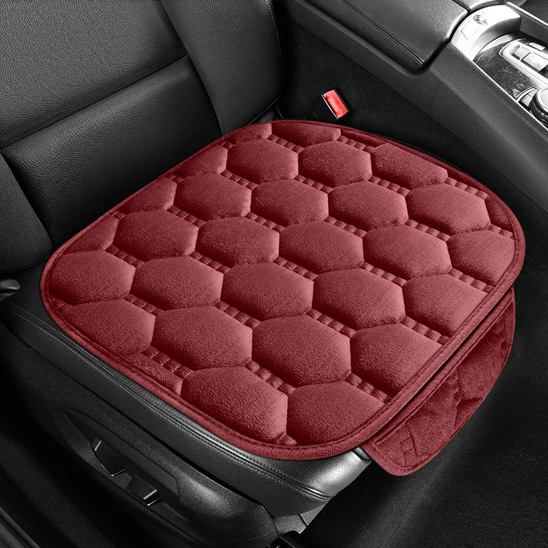 Car Seat Cushion Three Piece Set, Seat, Single Piece, Winter Plush Backrest, No Binding, Anti Slip, Cold Resistant Pad_voghion.com
