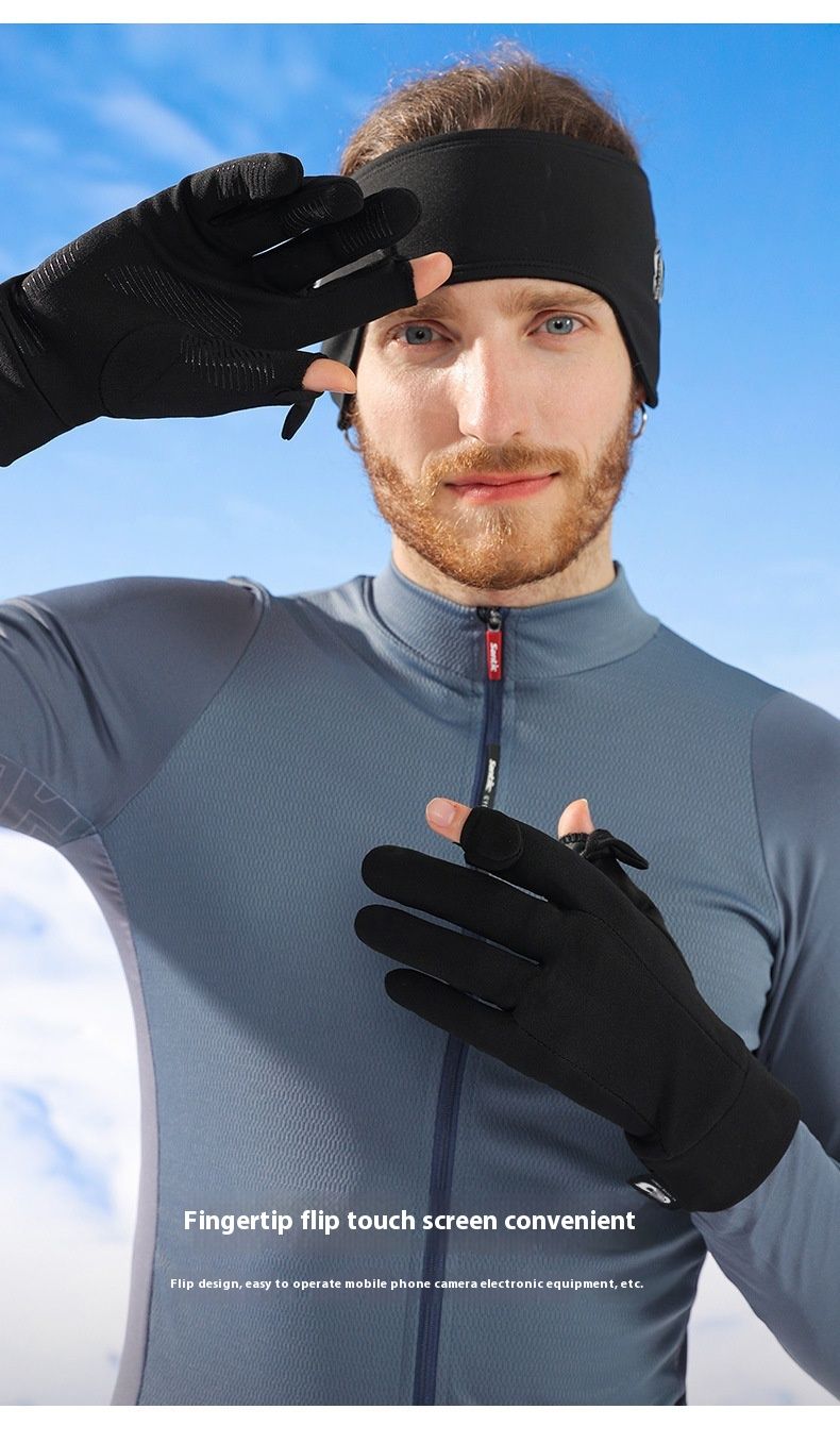 Talvised suusavooderdiskindad meestele ja naistele, välijalgratta- ja jooksusport, antibakteriaalne puuteekraan, soojad sisevoodri kindad_voghion.com