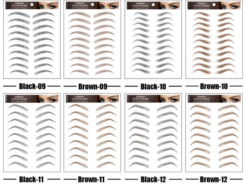 Autocollants de tatouage à l'eau pour sourcils 3D écologiques 6D, imperméables_voghion.com